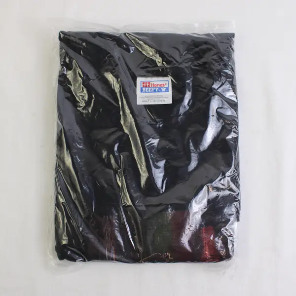 Vtg Hanes Beefy-T Adult L Black Totem Pole Graphic Short Sleeve T-Shirt NWOT