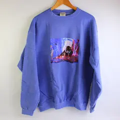 Vtg Comfort Colors Adult L Lilac Tiger Graphic Crew Neck Pullover Sweater NWOT