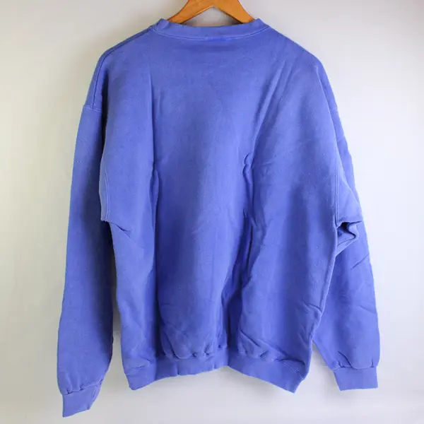 Vtg Comfort Colors Adult L Lilac Tiger Graphic Crew Neck Pullover Sweater NWOT