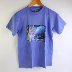 Vtg Oneita Adult L Lilac Rhino Graphic Short Sleeve T-Shirt NWOT