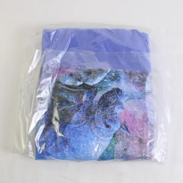 Vtg Oneita Adult L Lilac Rhino Graphic Short Sleeve T-Shirt NWOT