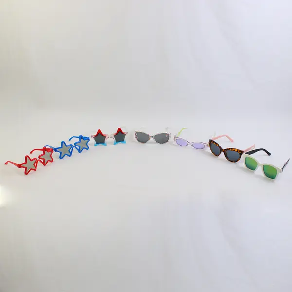Lot of 7 Pairs of Kids' Whimsical Sunglasses, Assorted Frame Colors