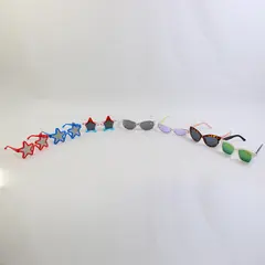 Lot of 7 Pairs of Kids' Whimsical Sunglasses, Assorted Frame Colors