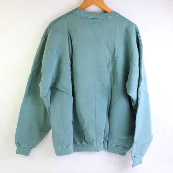 NWOT Vtg Comfort Colors Adult L Teal Tiger Graphic Crew Neck Pullover Sweater