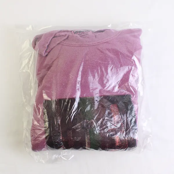 NWOT Vtg Oneita Adult L Purple Totem Pole Graphic Crew Neck Pullover Sweater