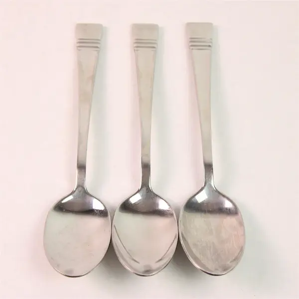 Lot of 3 Oneida Silver Mercutio Pattern 18/8 Stainless Oval Soup Spoons 7" Good