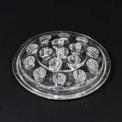 Vintage Clear Glass Flower Frog Stem Holder Dome Floral Arranging 16 Hole 5"