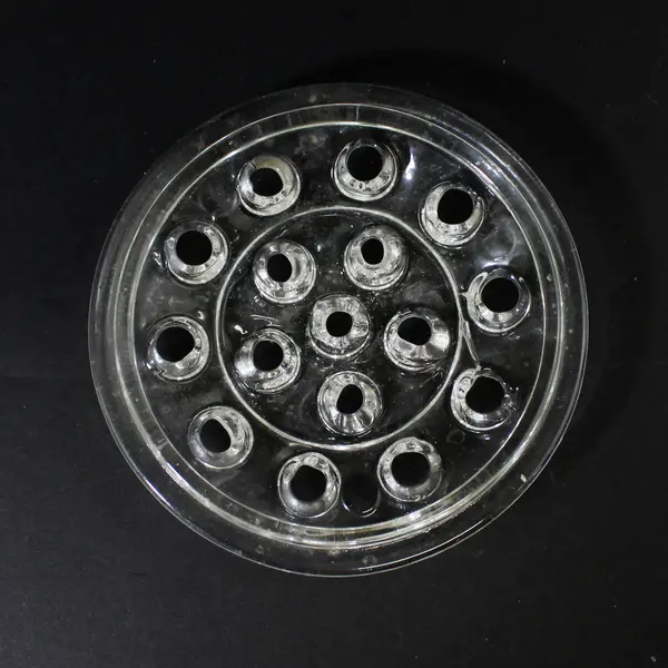 Vintage Clear Glass Flower Frog Stem Holder Dome Floral Arranging 16 Hole 5"