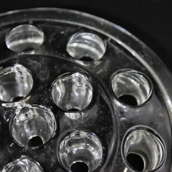 Vintage Clear Glass Flower Frog Stem Holder Dome Floral Arranging 16 Hole 5"