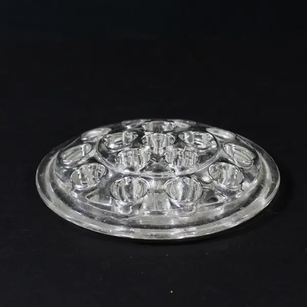 Vintage Clear Glass Flower Frog Stem Holder Dome Floral Arranging 16 Hole 5"