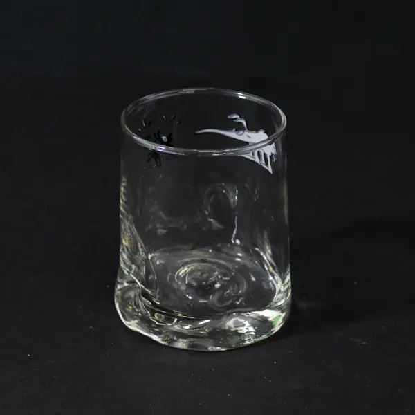 Vintage Johnny Hart BC Comics Pinched Glass 4" Tumbler Juice Anteater