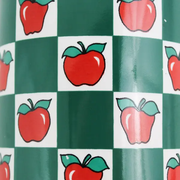 Vintage 1995 J.I.I. Apple Checker Board Coffee Mug Green White Teacher Country
