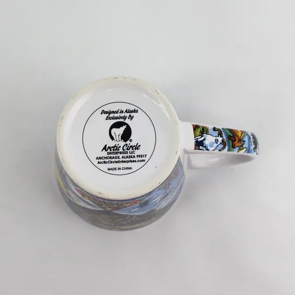 Vintage Arctic Circle Mug Alaska Luxury Train Line Anchorage Wildlife 13 oz 