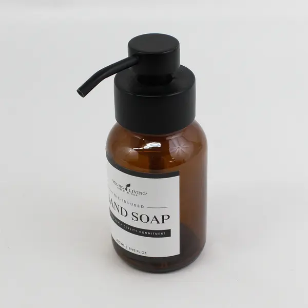 Young Living Refillable Hand Soap Brown Farmhouse Empty Pump Bottle