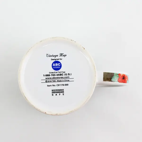 2018 Hawaiian Islands Vintage Map Ceramic Mug Cup Hawaii Souvenir ABC Stores