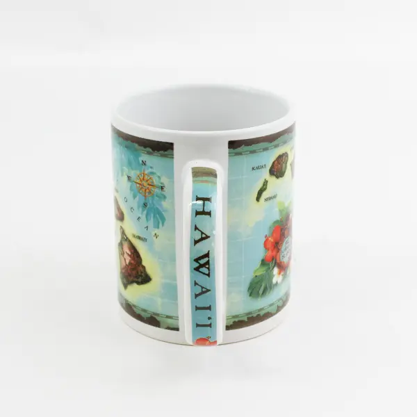 2018 Hawaiian Islands Vintage Map Ceramic Mug Cup Hawaii Souvenir ABC Stores