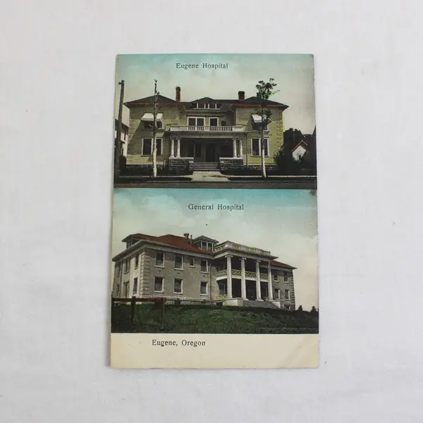 Eugene Oregon Hospital General Hospital Color Litho Postcard Sprouse 1910s