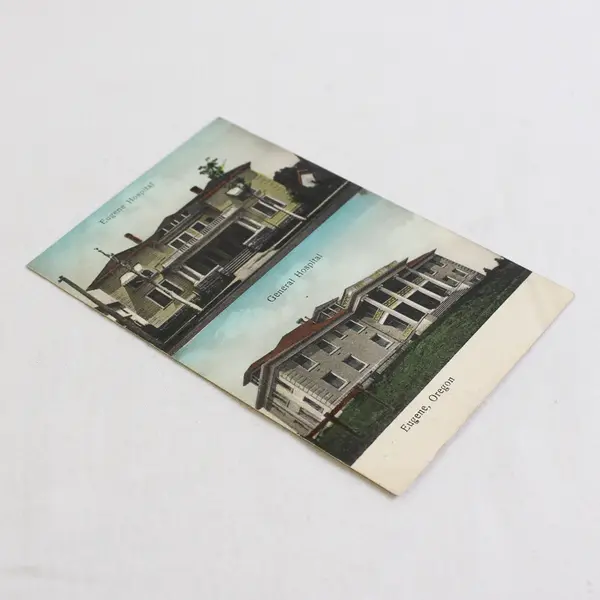 Eugene Oregon Hospital General Hospital Color Litho Postcard Sprouse 1910s