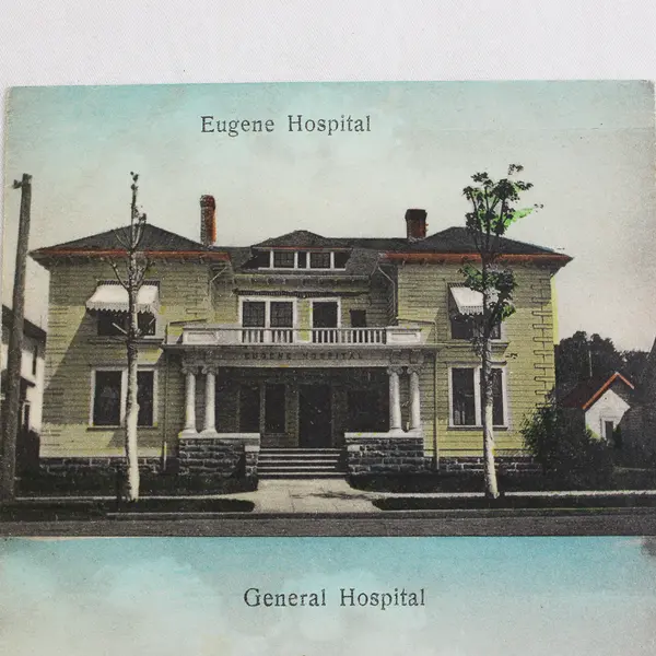 Eugene Oregon Hospital General Hospital Color Litho Postcard Sprouse 1910s