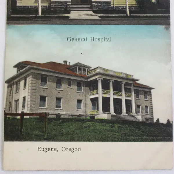 Eugene Oregon Hospital General Hospital Color Litho Postcard Sprouse 1910s