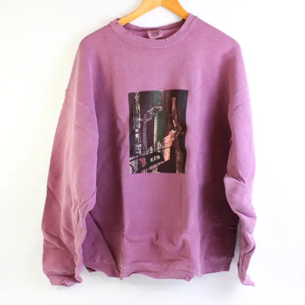 NWOT Vtg Comfort Colors Adult XL Purple Totem Pole Graphic Pullover Sweater
