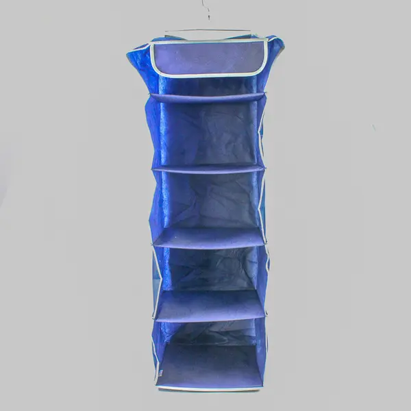 Five Section Heavy Duty Hanging Closet Organizer Dark Blue