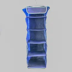 Five Section Heavy Duty Hanging Closet Organizer Dark Blue