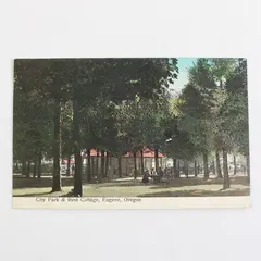 City Park & Rest Cottage Eugene Oregon Colored Litho Postcard Sprouse 1910s