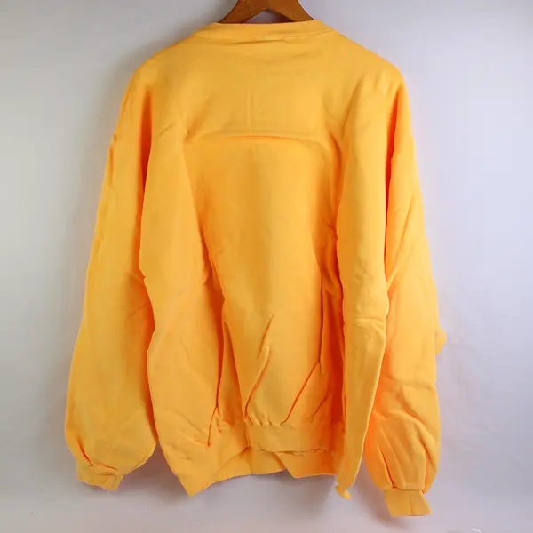 NWOT Vtg Oneita Adult XL Yellow Sleeping Wolf Graphic Pullover Sweater