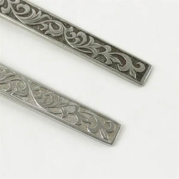 Set of 5 Riviera RIF11 Engraved Stainless Steel Teaspoons 6 3/8" Flatware 