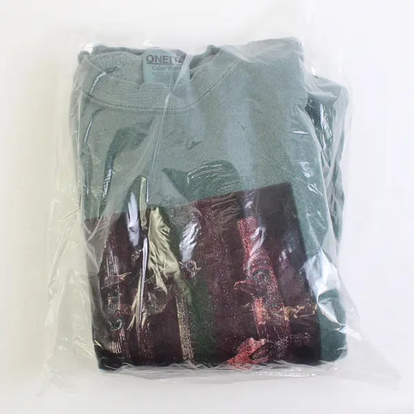 NWOT Vtg Oneita Adult XL Dark Green Totem Pole Graphic Pullover Sweater