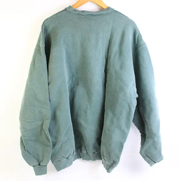 NWOT Vtg Oneita Adult XL Dark Green Totem Pole Graphic Pullover Sweater