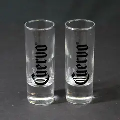 Set of 2  Cuervo Tequila Shot Glasses 4" Tall Mexico