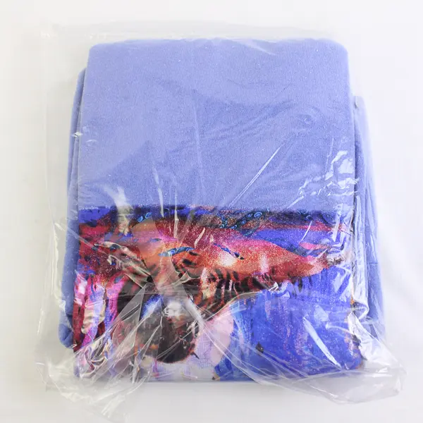 NWOT Vtg Oneita Adult XL Lilac Tiger Graphic Crew Neck Pullover Sweater