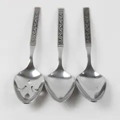 Lot of 3 Oneida Spanish Court Stainless 2 Tablespoons & 1 Pierced Tablespoon