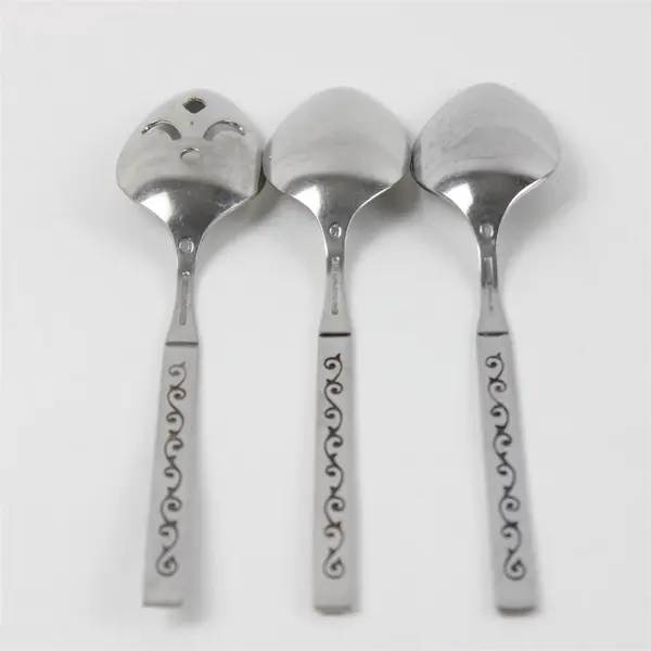 Lot of 3 Oneida Spanish Court Stainless 2 Tablespoons & 1 Pierced Tablespoon