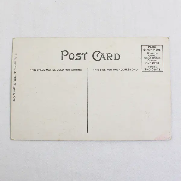 Commercial Club Building Eugene Oregon Color Litho Postcard W.J. Hill Bicycles