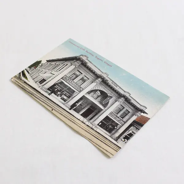 Commercial Club Building Eugene Oregon Color Litho Postcard W.J. Hill Bicycles
