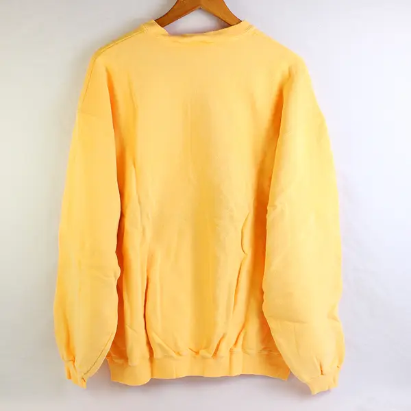 NWOT Vtg Oneita Adult XL Yellow Sleeping Wolf Graphic Pullover Sweatshirt