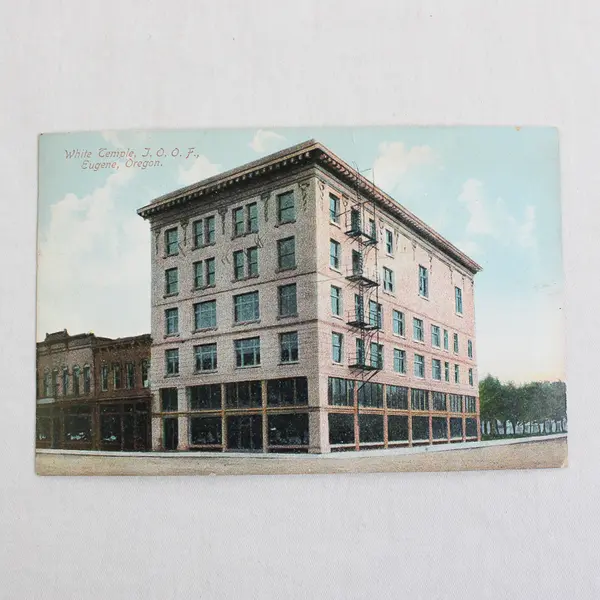 White Temple IOOF Eugene Oregon Color Litho Postcard Portland Post Card Co