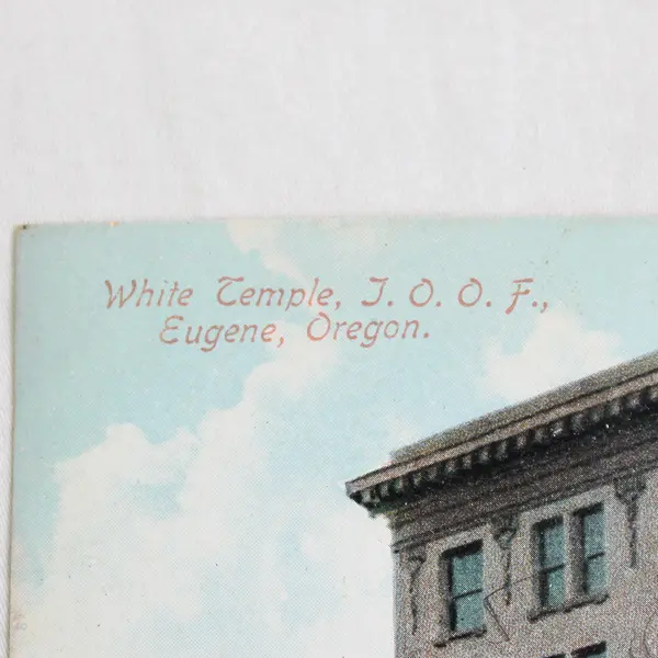 White Temple IOOF Eugene Oregon Color Litho Postcard Portland Post Card Co