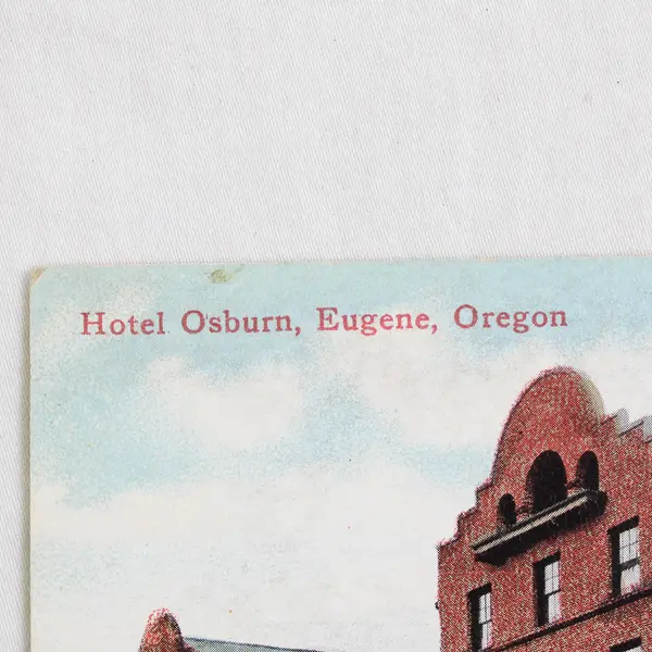 Hotel Osburn Eugene Oregon Color Litho Postcard W.J. Hill 1910s