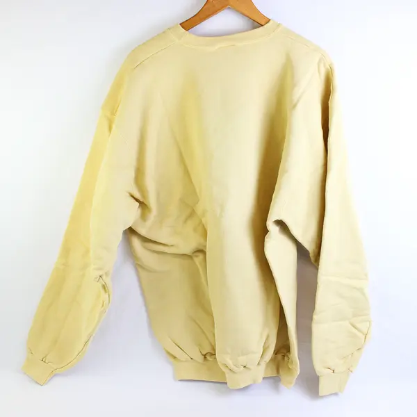 NWOT Vtg Comfort Colors Adult XL Yellow Sleeping Wolf Graphic Pullover Sweater