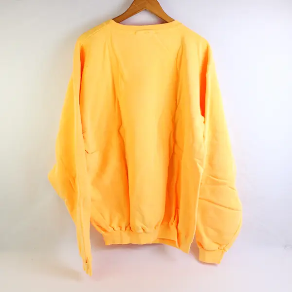 NWOT Vtg Oneita Adult XL Yellow Floral Graphic Crew Neck Pullover Sweater