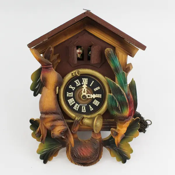 Large 1 Day German Schmeckenbecher Black Forest Hunter Cuckoo Clock