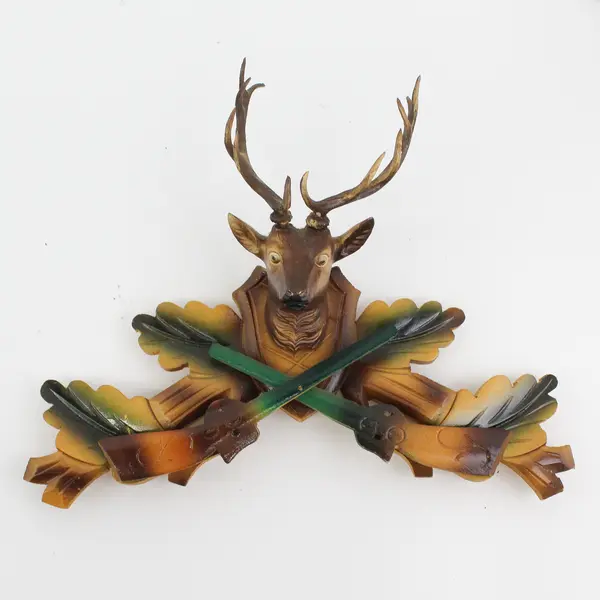 Large 1 Day German Schmeckenbecher Black Forest Hunter Cuckoo Clock