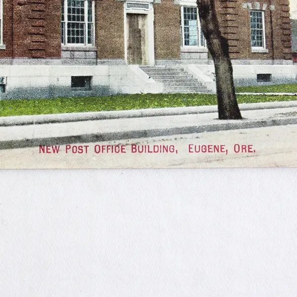 New Post Office Building Eugene Oregon Color Litho Postcard 1910s E.C. Kroll