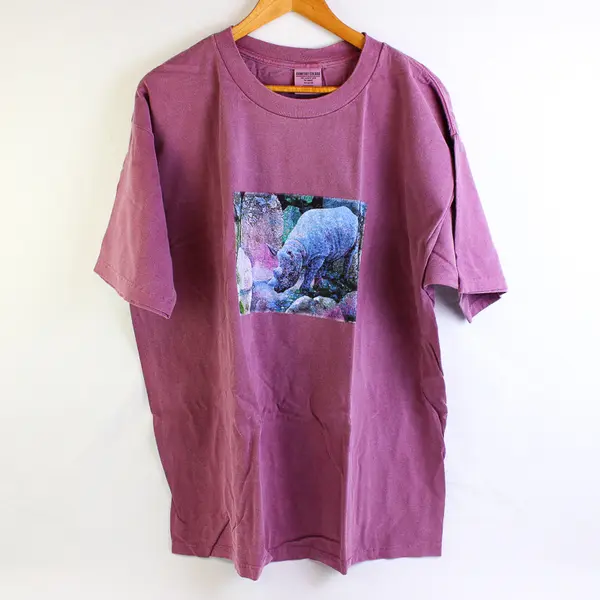 NWOT Vtg Comfort Colors Adult XL Purple Rhino Graphic Short Sleeve T-Shirt