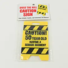 Over The Hill Yellow Caution Sign 50th Birthday Senior Moment Party Decor