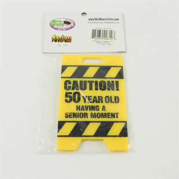 Over The Hill Yellow Caution Sign 50th Birthday Senior Moment Party Decor